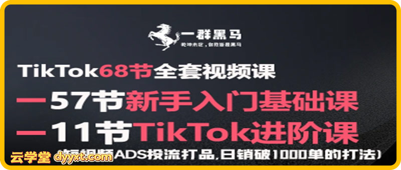 25.9月更新黑马跨境-79节TikTok视频课