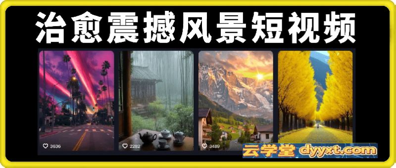 治愈震撼风景短视频，快速起千粉万粉号