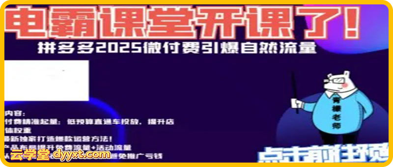 电霸学堂2025年拼多多电商运营教程冲刺双十一（价值4980元）
