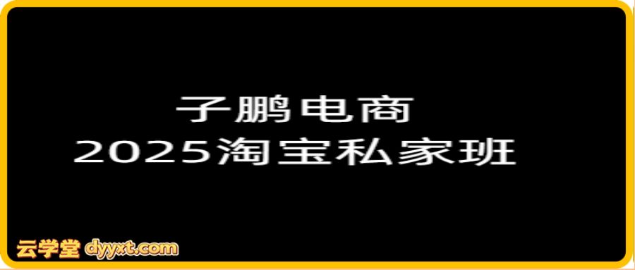 子鹏讲电商-淘宝私家班25年12月(价值4980元)