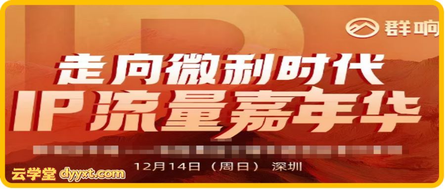 群响陈晶天诺老吴-2025ip嘉年华万人12月14日深圳线下课14节完整