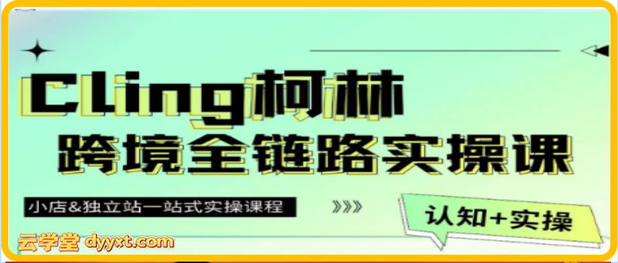 柯林跨境·TikTok&独立站跨境全链路系统实操课
