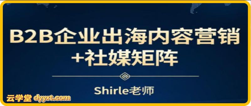 shirle老师·B2B企业出海内容营销+社媒矩阵