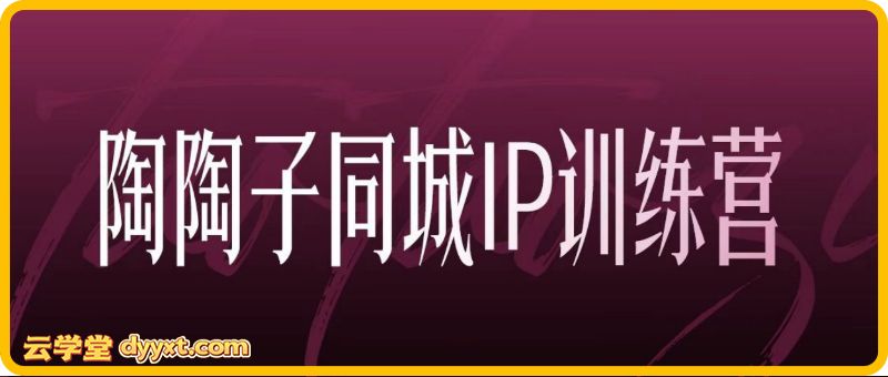 陶陶子-30天同城IP训练营杭州2026年(价值12800元)
