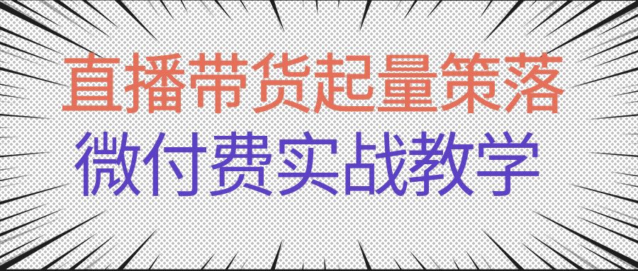 半野视频号 -直播带货起量与微付费必学课视频号